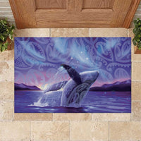 New Zealand Matariki Humpback Whale Rubber Doormat Paikea Maori New Year Purple Galaxy