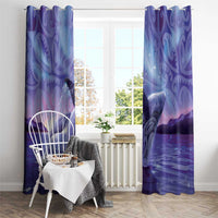 New Zealand Matariki Humpback Whale Window Curtain Paikea Maori New Year Purple Galaxy