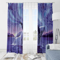 New Zealand Matariki Humpback Whale Window Curtain Paikea Maori New Year Purple Galaxy