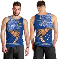 Polynesian Pride Father Day Samoa Men Tank Top Manuia le Aso Sa o Tama Blue Version LT14 - Polynesian Pride