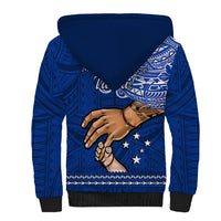 Polynesian Pride Father Day Samoa Sherpa Hoodie Manuia le Aso Sa o Tama Blue Version LT14 - Polynesian Pride