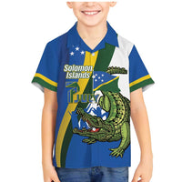 Solomon Islands Independence Day Family Matching Mermaid Dress and Hawaiian Shirt Happy 7 July Crocodile Flag Style