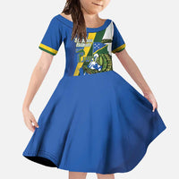 Solomon Islands Independence Day Family Matching Short Sleeve Bodycon Dress and Hawaiian Shirt Happy 7 July Crocodile Flag Style