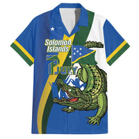 Solomon Islands Independence Day Family Matching Summer Maxi Dress and Hawaiian Shirt Happy 7 July Crocodile Flag Style