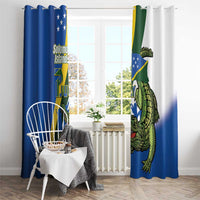 Solomon Islands Independence Day Window Curtain Happy 7 July Crocodile Flag Style