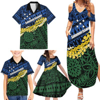 Halo Olaketa Solomon Islands Tapa Pattern Family Matching Summer Maxi Dress and Hawaiian Shirt