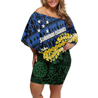 Halo Olaketa Solomon Islands Tapa Pattern Off Shoulder Short Dress