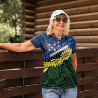 Halo Olaketa Solomon Islands Tapa Pattern Women Polo Shirt