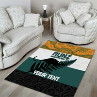 AUNZ Rugby Custom Area Rug Australia Kangaroo New Zealand Silver Fern LT14 - Polynesian Pride