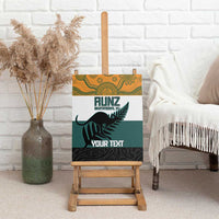 AUNZ Rugby Custom Canvas Wall Art Australia Kangaroo New Zealand Silver Fern - Polynesian Pride