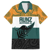 AUNZ Rugby Custom Family Matching Tank Maxi Dress and Hawaiian Shirt Australia Kangaroo New Zealand Silver Fern - Polynesian Pride