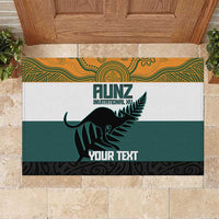 AUNZ Rugby Custom Rubber Doormat Australia Kangaroo New Zealand Silver Fern - Polynesian Pride
