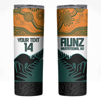 AUNZ Rugby Custom Skinny Tumbler Australia Kangaroo New Zealand Silver Fern - Polynesian Pride