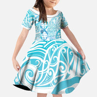 Personalised New Zealand Darts Family Matching Off The Shoulder Long Sleeve Dress and Hawaiian Shirt Aotearoa Maori Its In My DNA White - Polynesian Pride