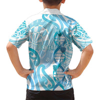 Personalised New Zealand Darts Family Matching Short Sleeve Bodycon Dress and Hawaiian Shirt Aotearoa Maori Its In My DNA White - Polynesian Pride