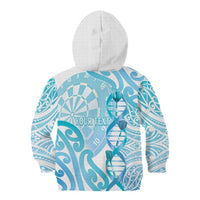 Personalised New Zealand Darts Kid Hoodie Aotearoa Maori Its In My DNA White - Polynesian Pride