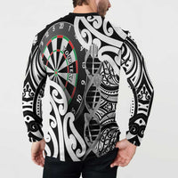 Personalised New Zealand Darts Button Sweatshirt Aotearoa Maori Its In My DNA Black - Polynesian Pride