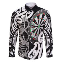 Personalised New Zealand Darts Family Matching Off Shoulder Maxi Dress and Hawaiian Shirt Aotearoa Maori Its In My DNA Black - Polynesian Pride