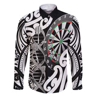 Personalised New Zealand Darts Family Matching Short Sleeve Bodycon Dress and Hawaiian Shirt Aotearoa Maori Its In My DNA Black - Polynesian Pride