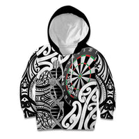 Personalised New Zealand Darts Kid Hoodie Aotearoa Maori Its In My DNA Black - Polynesian Pride