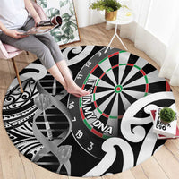 New Zealand Darts Round Carpet Aotearoa Maori Its In My DNA Black - Polynesian Pride