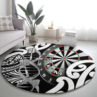 New Zealand Darts Round Carpet Aotearoa Maori Its In My DNA Black - Polynesian Pride