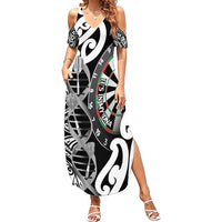 Personalised New Zealand Darts Summer Maxi Dress Aotearoa Maori Its In My DNA Black - Polynesian Pride
