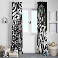 New Zealand Darts Window Curtain Aotearoa Maori Its In My DNA Black - Polynesian Pride