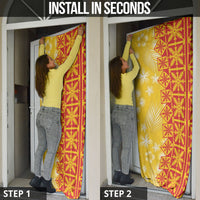 Kahili Quilt Hawaii Door Cover Tropical Flower Seamless Half Style