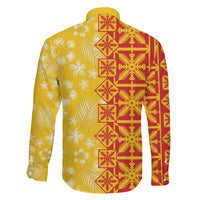 Kahili Quilt Hawaii Family Matching Summer Maxi Dress and Hawaiian Shirt Tropical Flower Seamless Half Style LT14 Son's Shirt Yellow - Polynesian Pride