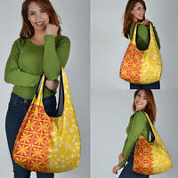 Kahili Quilt Hawaii Grocery Bag Tropical Flower Seamless Half Style