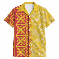 Kahili Quilt Hawaii Hawaiian Shirt Tropical Flower Seamless Half Style LT14 Yellow - Polynesian Pride