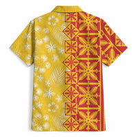 Kahili Quilt Hawaii Hawaiian Shirt Tropical Flower Seamless Half Style LT14 - Polynesian Pride