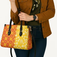 Kahili Quilt Hawaii Leather Bag Tropical Flower Seamless Half Style