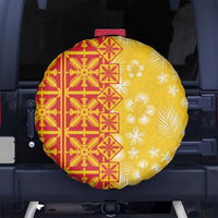 Kahili Quilt Hawaii Spare Tire Cover Tropical Flower Seamless Half Style