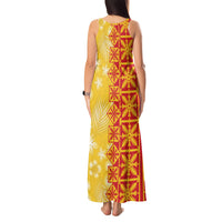 Kahili Quilt Hawaii Tank Maxi Dress Tropical Flower Seamless Half Style LT14 - Polynesian Pride