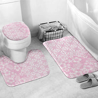 Pastel Pink Kahili Quilt Hawaii Bathroom Set Tropical Flower Seamless Half Style