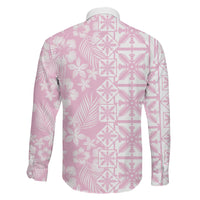 Pastel Pink Kahili Quilt Hawaii Family Matching Mermaid Dress and Hawaiian Shirt Tropical Flower Seamless Half Style LT14 Son's Shirt Pink - Polynesian Pride