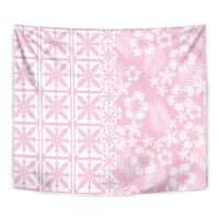 Pastel Pink Kahili Quilt Hawaii Tapestry Tropical Flower Seamless Half Style