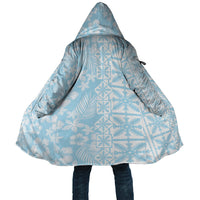 Pastel Blue Kahili Quilt Hawaii Cloak Tropical Flower Seamless Half Style