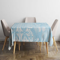Pastel Blue Kahili Quilt Hawaii Tablecloth Tropical Flower Seamless Half Style