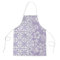 Pastel Purple Kahili Quilt Hawaii Apron Tropical Flower Seamless Half Style
