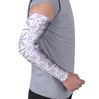 Pastel Purple Kahili Quilt Hawaii Arm Sleeves Tropical Flower Seamless Half Style
