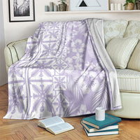 Pastel Purple Kahili Quilt Hawaii Blanket Tropical Flower Seamless Half Style