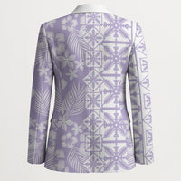 Pastel Purple Kahili Quilt Hawaii Blazer Tropical Flower Seamless Half Style