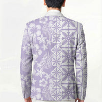 Pastel Purple Kahili Quilt Hawaii Blazer Tropical Flower Seamless Half Style