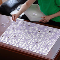 Pastel Purple Kahili Quilt Hawaii Puzzle Tropical Flower Seamless Half Style