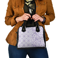 Pastel Purple Kahili Quilt Hawaii Shoulder Handbag Tropical Flower Seamless Half Style