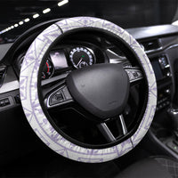 Pastel Purple Kahili Quilt Hawaii Steering Wheel Cover Tropical Flower Seamless Half Style