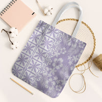 Pastel Purple Kahili Quilt Hawaii Tote Bag Tropical Flower Seamless Half Style